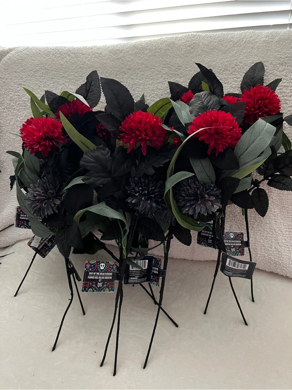 Lot of 12 Stem Day Of The Dead Artificial Flowers Fall Decor Size 15